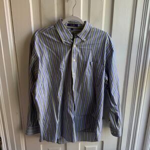 Alan Flusser Green and Blue Button Up